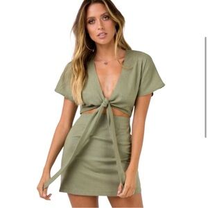 Princess Polly | Kiss Land Tie Front Mini Dress